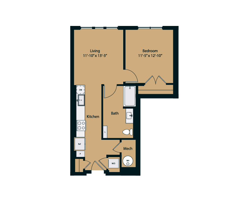 Floor plan layout diagram for E1-1